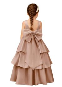 A large A-line silhouette with a three-layer cake skirt featuring tiered layers