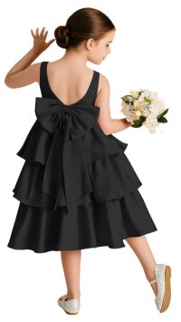 A-line skirt, three-tiered cake skirt, tea-length (mid-lower calf, between the knee and ankle)