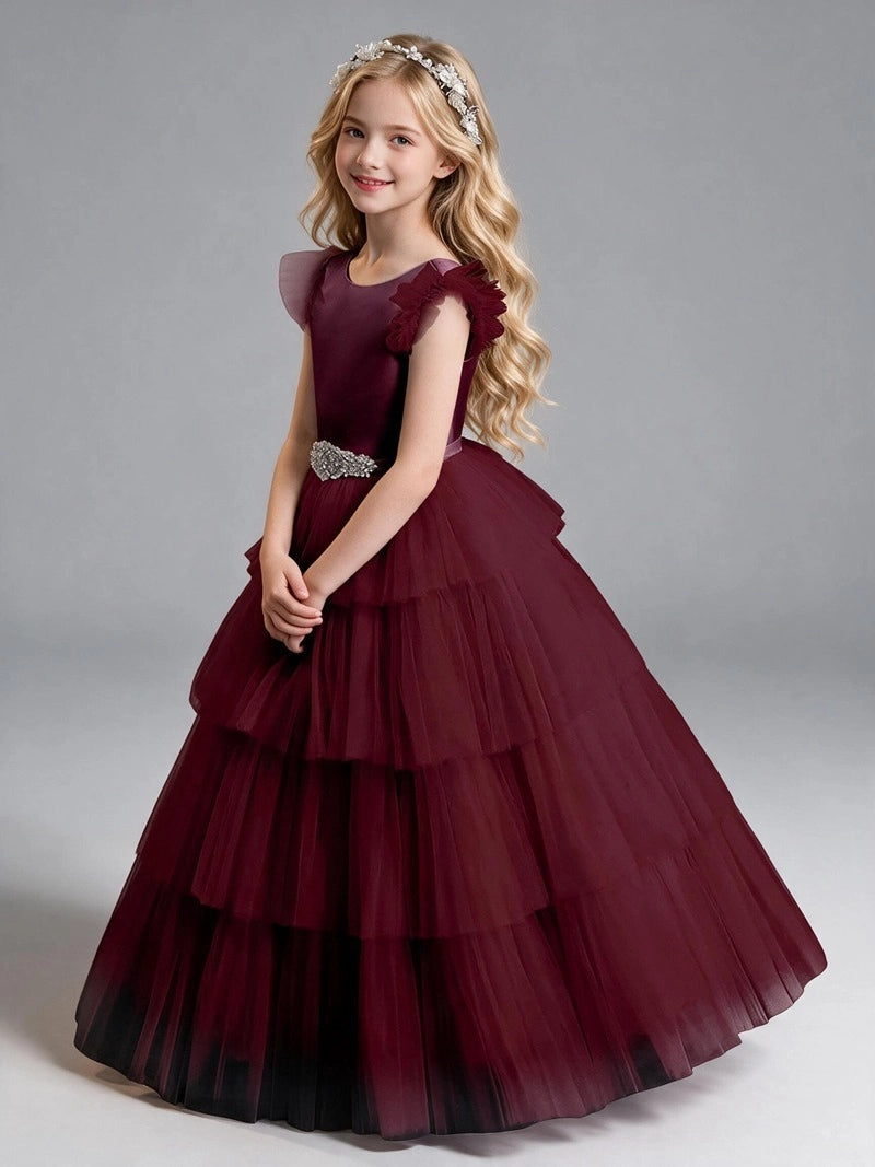 Black Long A-line Tulle Flower Girl Dresses (Copy)