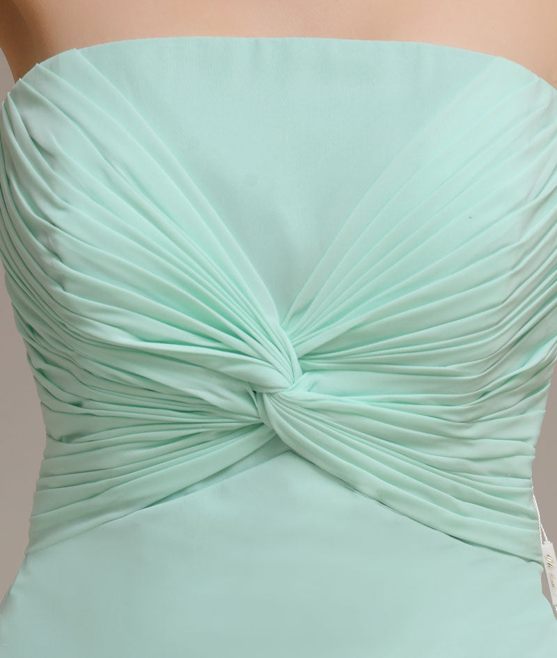 Elegant Mint Green High-Low Chiffon Short Prom Dresses