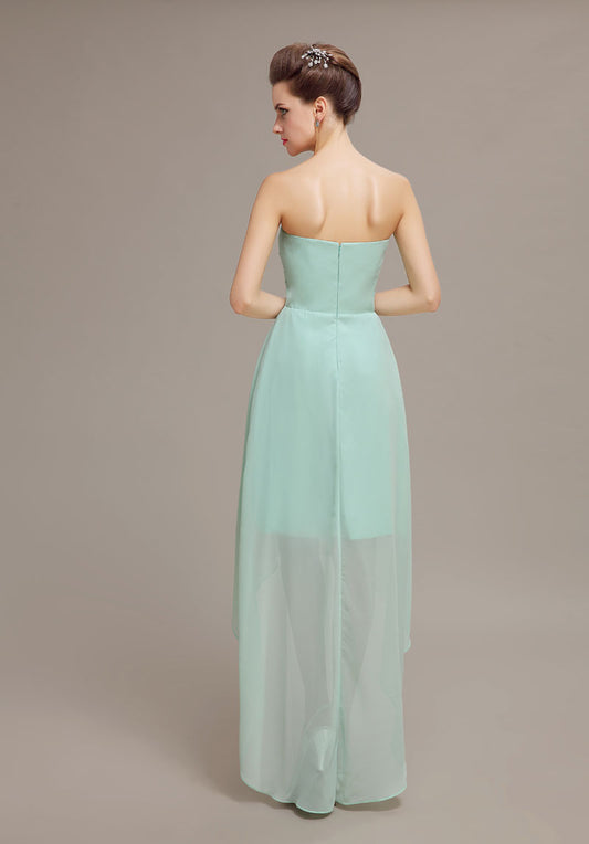 Elegant Mint Green High-Low Chiffon Short Prom Dresses