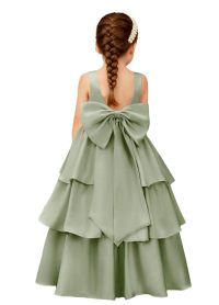 A large A-line silhouette with a three-layer cake skirt featuring tiered layers