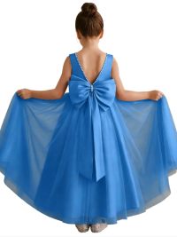 Azazie Cookie Tulle Flower Girl Dress（Ivory/Black）