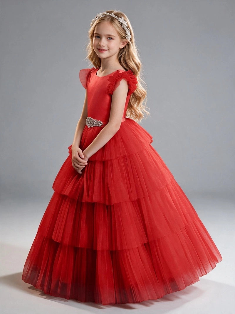 Black Long A-line Tulle Flower Girl Dresses (Copy)