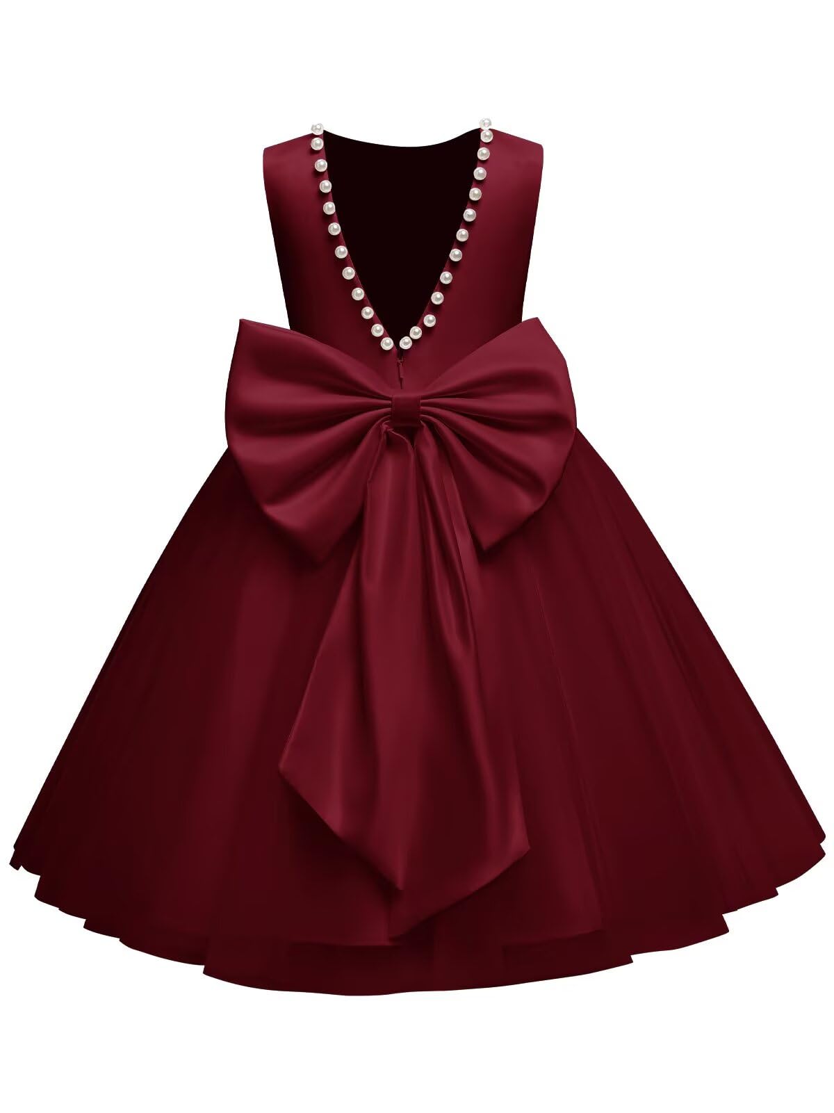 The bodice is crafted from fine matte satin, and the skirt is made of multiple layers of soft tulle. It features great draping, light and full without being bulky.